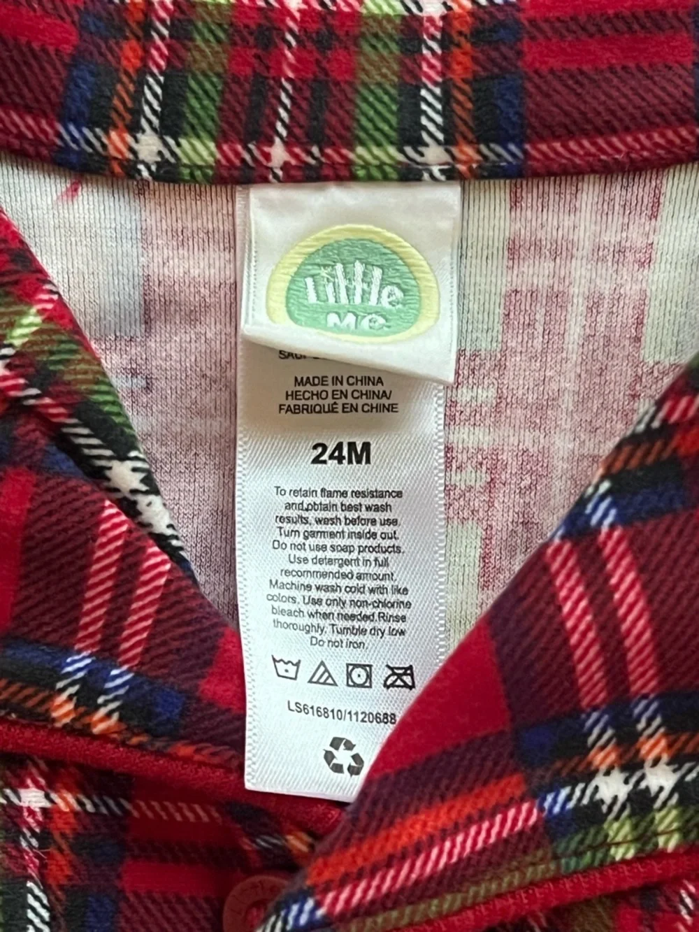 New - Little Me Kids Red Plaid Pajama Set - Cozy Holiday Sleepwear